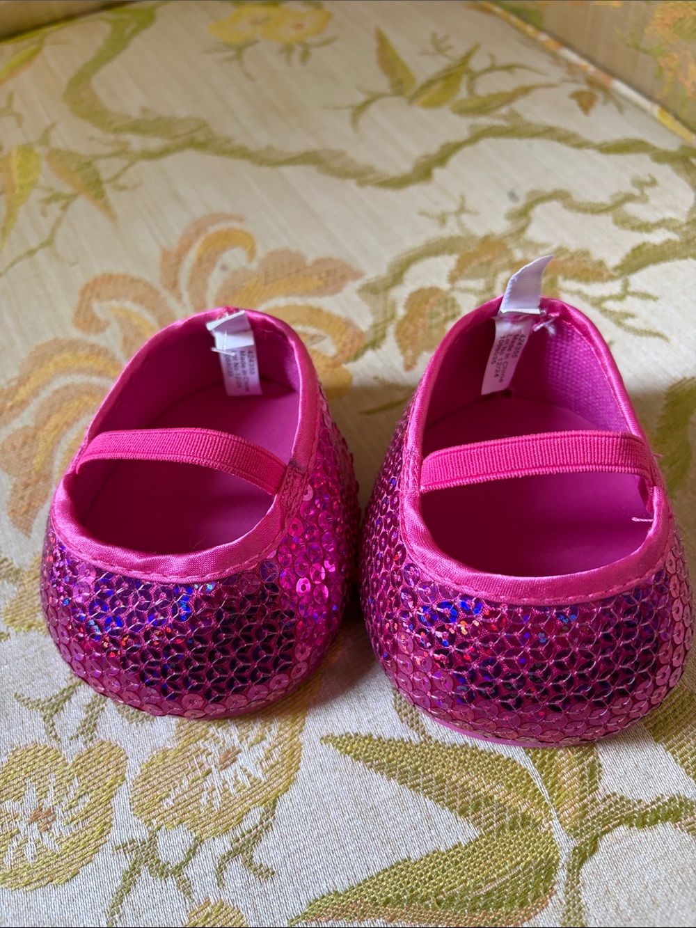 Build a Bear Sparkling Hot Pink Sequin Mary Jane Shoes